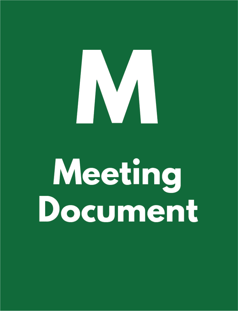 General cover for Meeting Documents