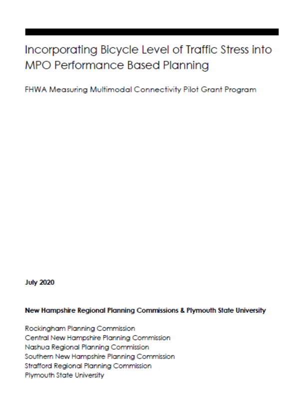 Cover of Bicycle Level of Traffic Stress Report