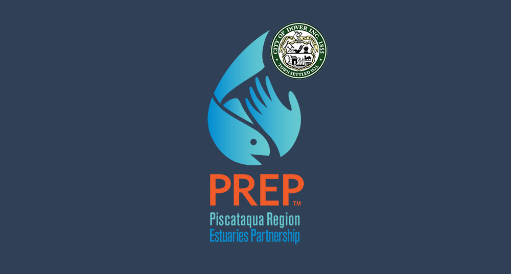 The Piscataqua Region Estuaties Partnership logo of a hand & fish in a water drop shape