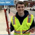 Planning Technician Stephen Geis poses while doing sidewalks assessments for his submitted photo for his "Get to Know Team SRPC" blog feature