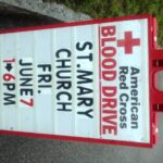 American Cross Blood Drive Sign for St. Mary's Church in Newmarket