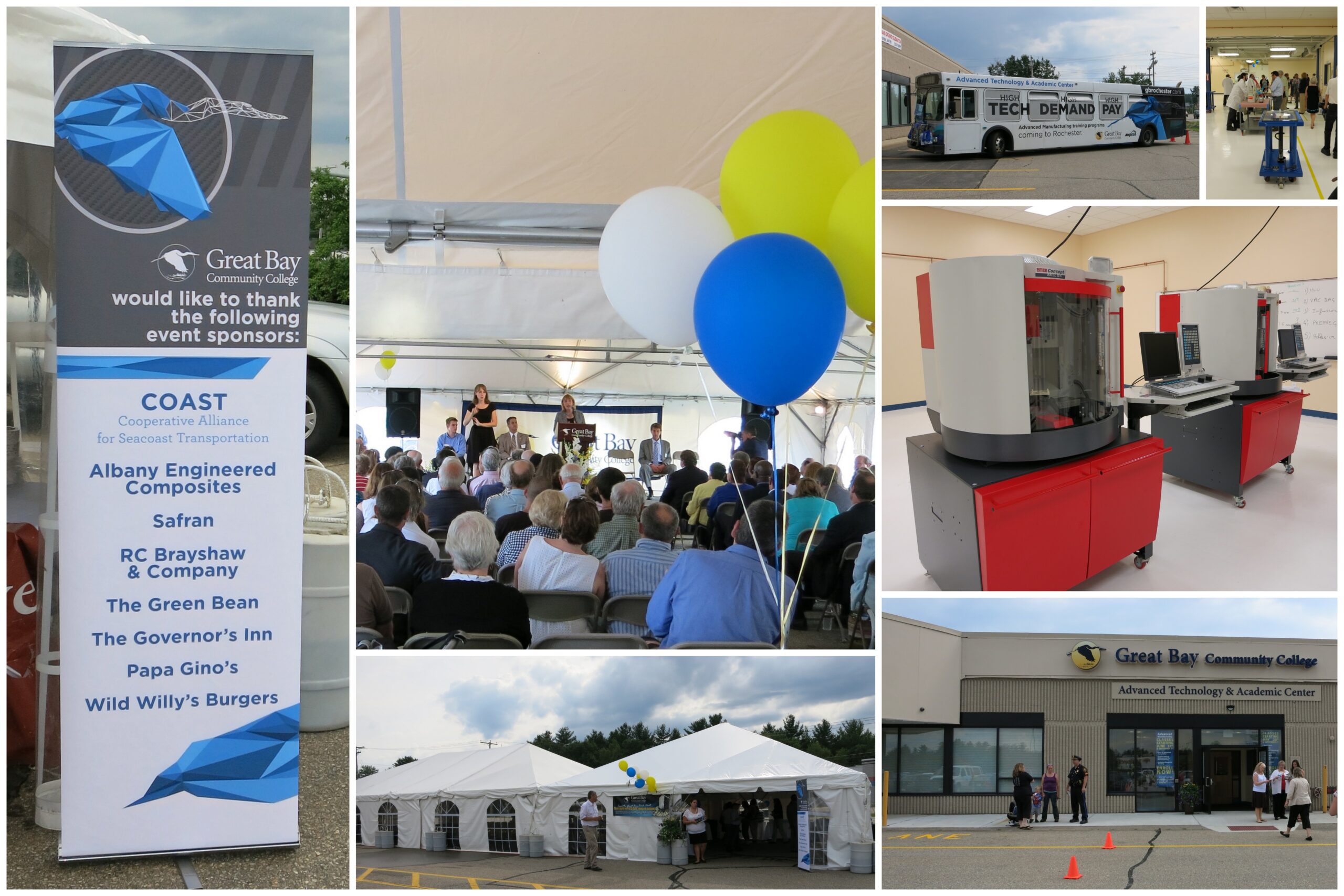 A stitch of photos from the Great Bay Community College Rochester Campus opening