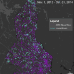 Map of roads used by strava users