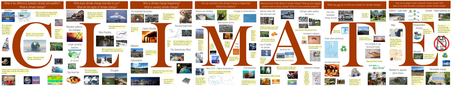 Climate in the Classroom posters made by the school children in the program