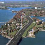 Drone photo of the Newington-Dover bridge project from overheard