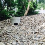 Subsurface gravel wetland system green infrastructure in Durham