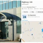 Stitch of Somersworth City Hall and a screenshot from Somersworth's Walk Score profile
