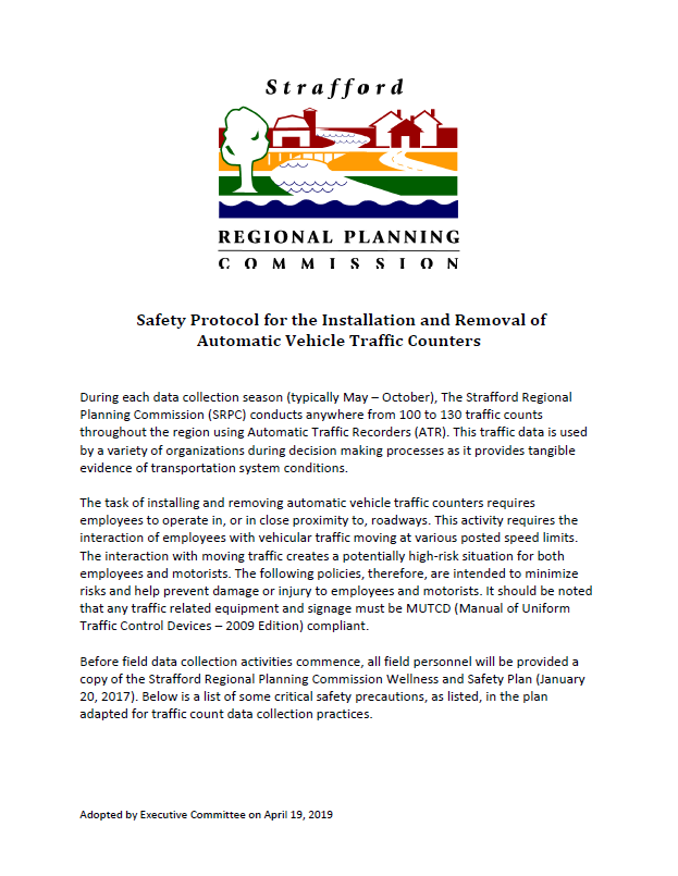 Cover of the Safety Protocol for the Installation and Removal of Automatic Vehicle Traffic Counters