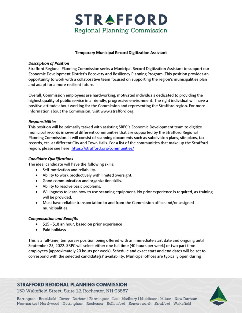 Screenshot of Record Digitization Posting