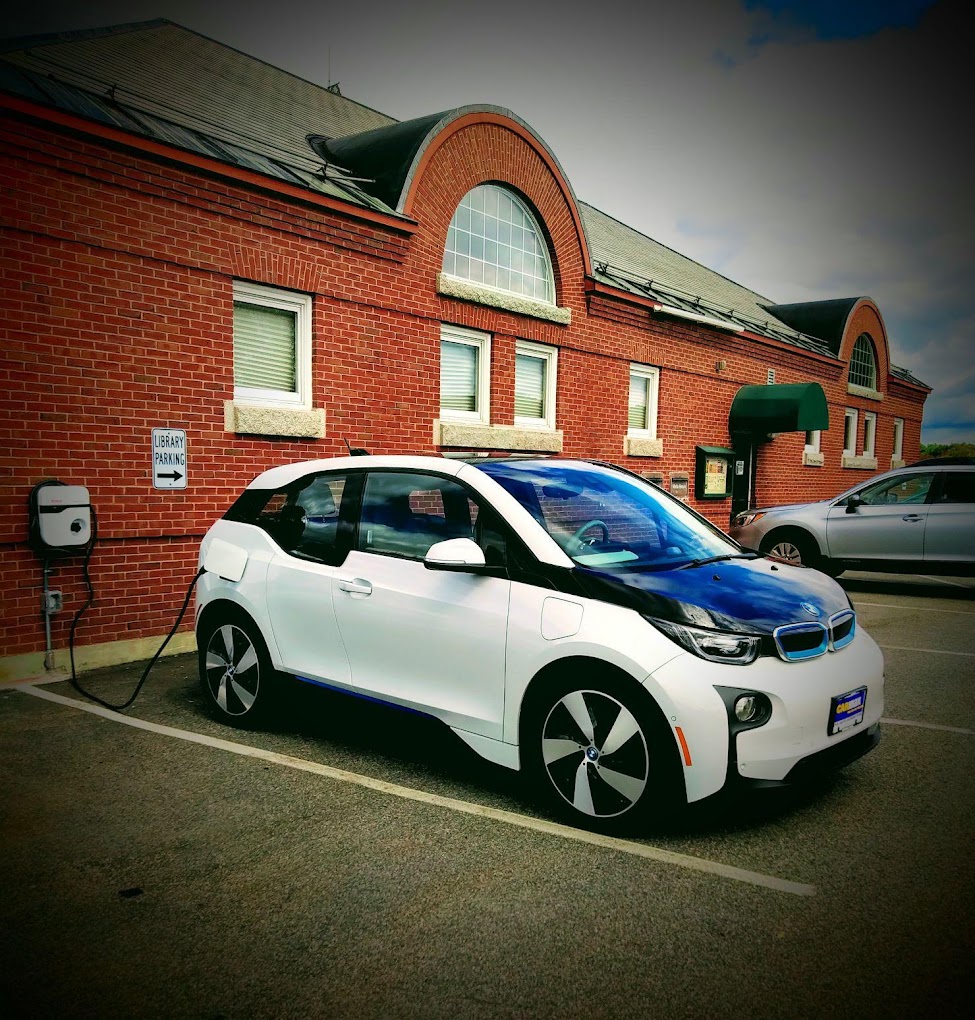 Electric Vehicle charging outside of the library