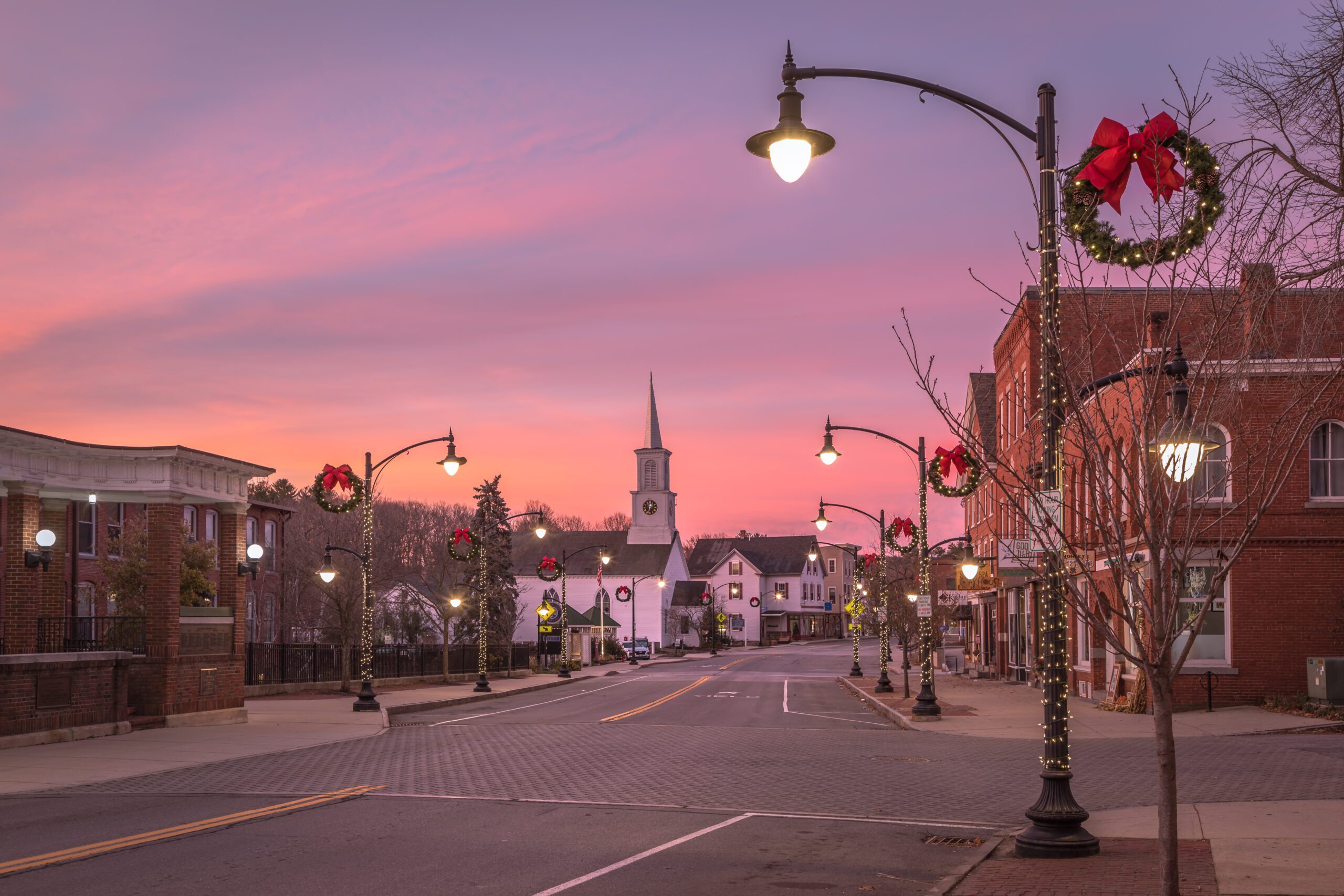Streetlights at dusk