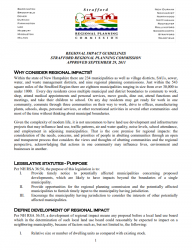 Screenshot of the Regional Impact Guidelines
